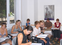 Students attending the italian language course